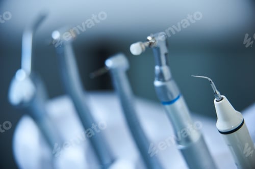 Preview: Modern dental equipment close up on a blue background