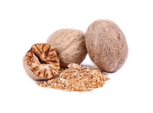 Preview: Nutmeg spice isolated on the white background