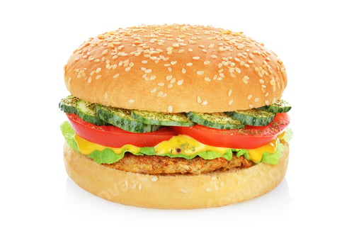 Preview: Hamburger with chicken isolated