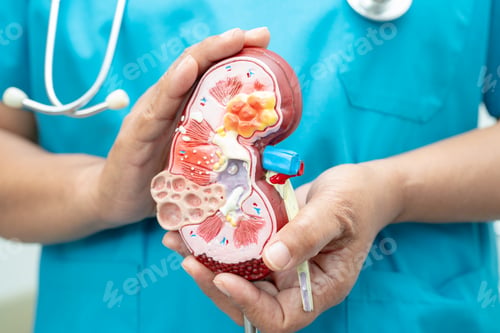 Preview: Kidney disease, Chronic kidney disease ckd, Doctor hold model to study and treat in hospital.