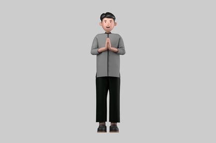 Preview: Eid mubarak greeting cartoon character