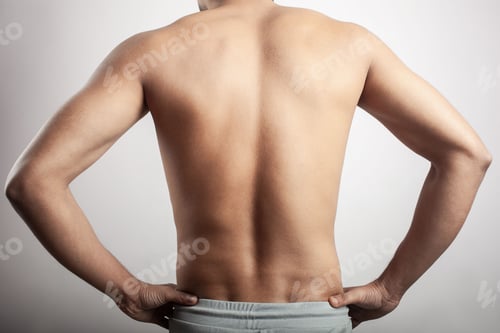 Preview: man showing his torso from behind