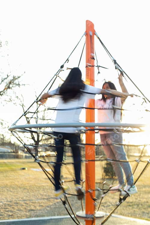 Preview: Girls playing in a playground