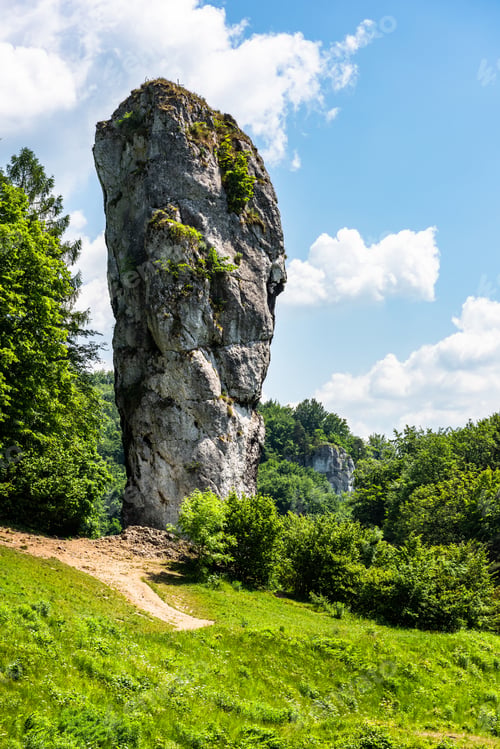 Preview: Hercules Mace, nature rock formation in Ojcowski National Park near Cracow, Poland
