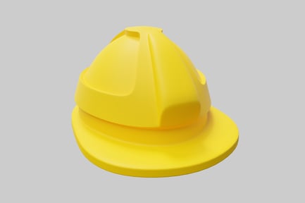 Visualização: Capacete de segurança amarelo