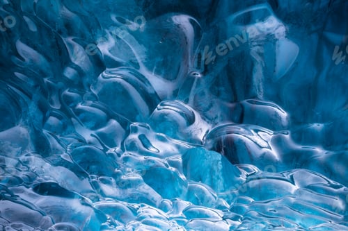 Preview: The Ice Cave in Iceland. Crystal Ice Cave. Vatnajokull National Park. Inside view of the ice cave