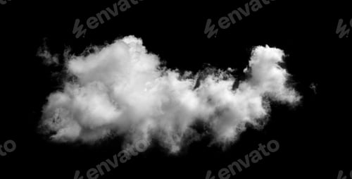 Preview: white clouds isolated on black background