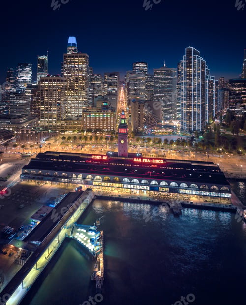 Preview: San Francisco Skyline Aerial View at Night