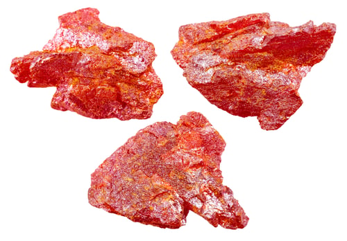 Preview: various samples of raw realgar minerals isolated