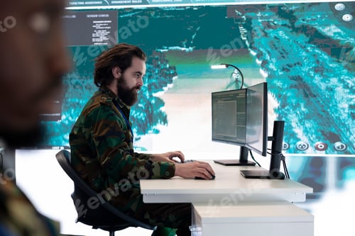 Preview: Army IT specialist operating on satellite radar imagery for reconnaissance