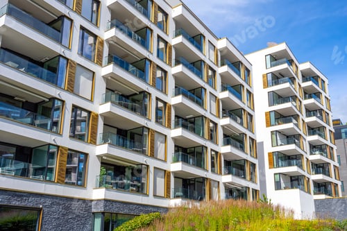 Preview: Modern white apartment buildings