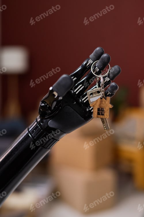 Preview: Girl with prosthesis getting key from house