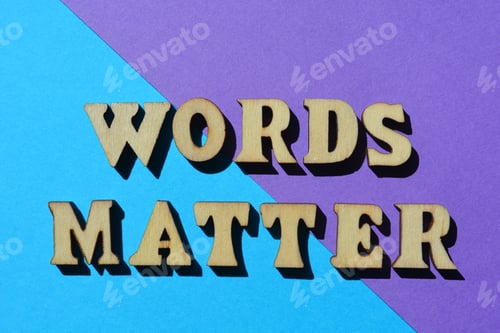 Preview: Words Matter, phrase as banner headline