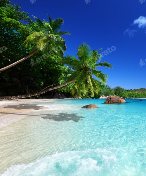 Preview: Beach At Praslin Island, Seychelles