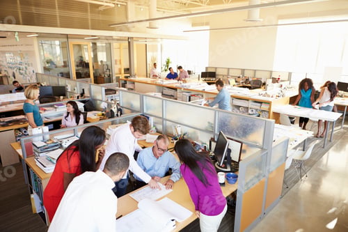 Preview: Interior Of Busy Modern Open Plan Office