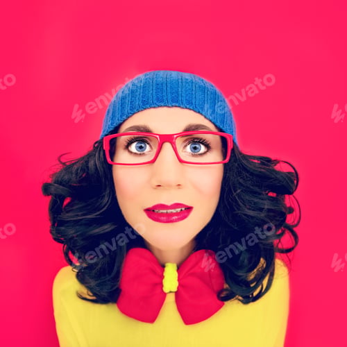 Preview: multicolored portrait funny girl