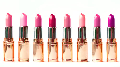 Preview: multi-colored lipstick set isolated on white background