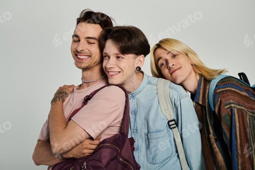 Preview: Smiling queer students in casual attire