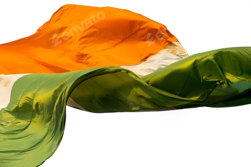 Preview: Close-up shot of wavy Indian flag