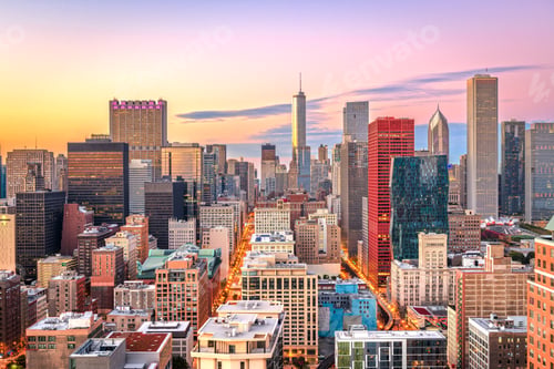 Preview: Chicago, Illinois, USA Downtown Skyline from Above