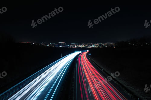 Preview: Light draws in the night at the highway