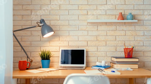 Preview: Office workplace with laptop