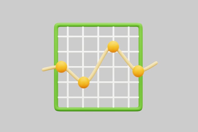Stock Chart Trend with Grid 3D, Incl. analysis & chart - Envato