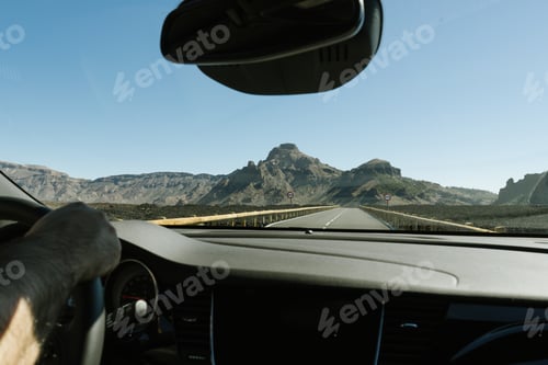 Preview: Driver on car moving to hills