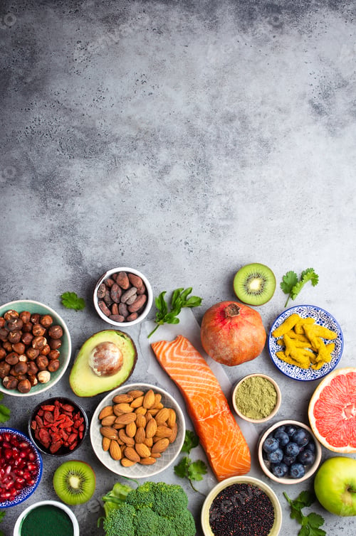 Preview: Various superfoods selection