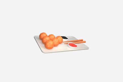 Preview: Chicken Karage 3D Illustration