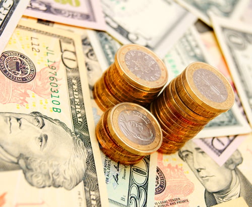 Preview: Three rouleaux on dollars.