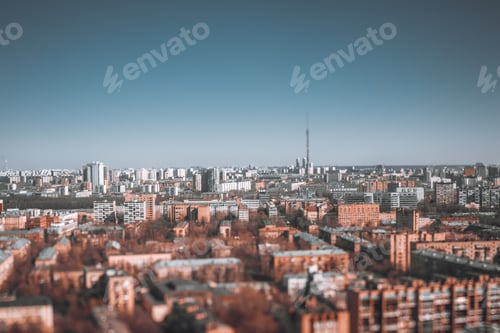 Preview: Tiltshift shooting of cityscape from high point