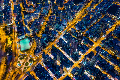 Preview: Kowloon city, Hong Kong 22 September 2019: Hong Kong city night