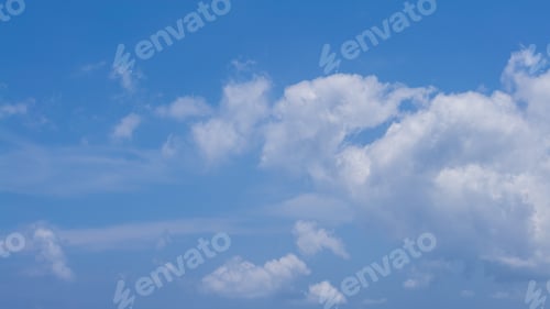 Preview: Cumulus clouds with blue sky on a sunny day of summer. Beautiful cloudscape
