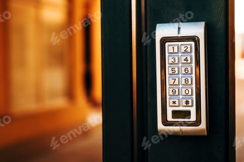 Preview: Residential building entrance keypad door lock