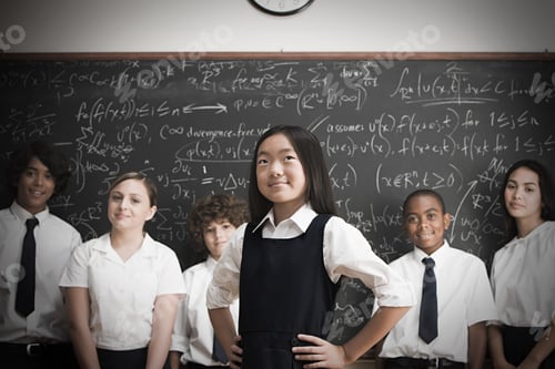 Preview: Students in front of blackboard