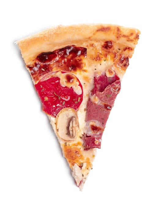 Preview: Slice of fresh italian classic original Pizza isolated on white background