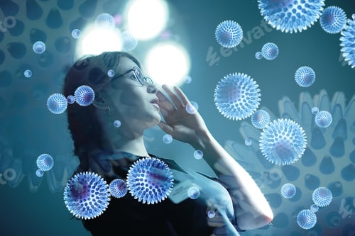 Vista previa: Abstract Background Coronavirus Concept In Medical Clinic, Hospital Coronavirus Danger. Staged