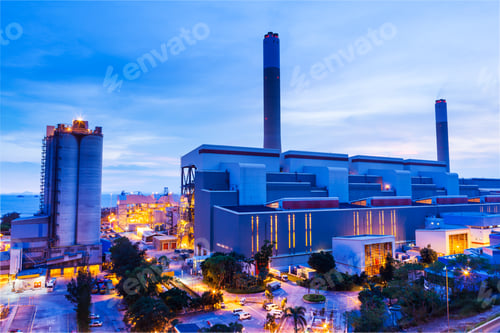 Preview: Industrial plant at night