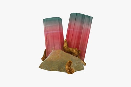 Preview: Striped cylindrical forms with irregular rock formation
