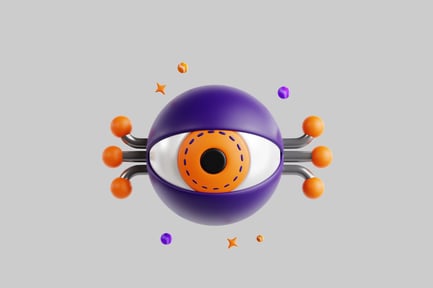 Vorschau: Funky lilafarbener Augapfelstiefel mit Kugel