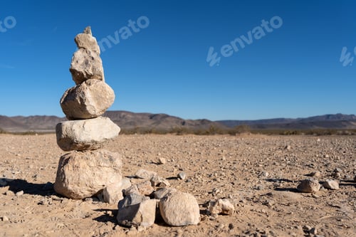 Preview: Stacked rocks on rocky ground