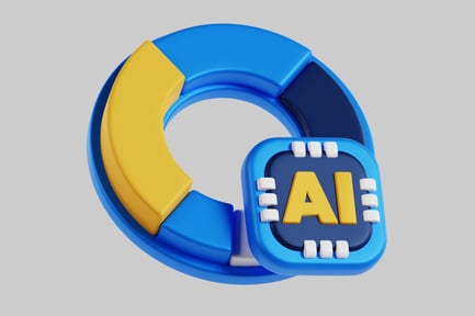 Visualização: Detalhe do logotipo circular azul e amarelo