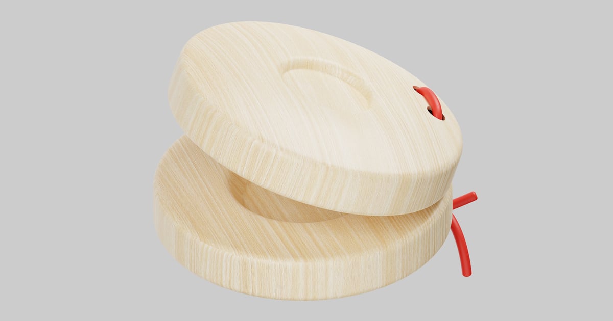 Wooden clapper percussion instrument 3D, Incl. clapper & instrument ...