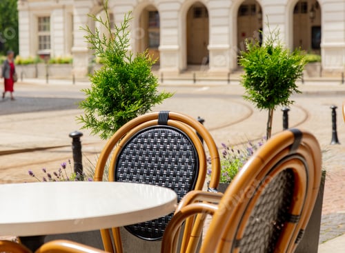 Preview: Armchairs and table in a cafe in Wroclaw, Poland
