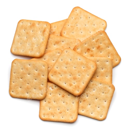 Preview: Dry cracker cookies isolated on white background cutout