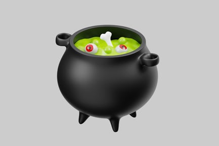 Preview: Halloween cauldron with green potion
