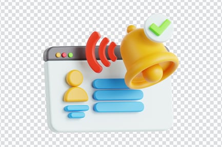 Preview: User Profile Notification Bell with Check Mark
