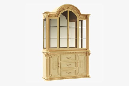 Preview: Ornate Dining Room Cupboard with Glass Display