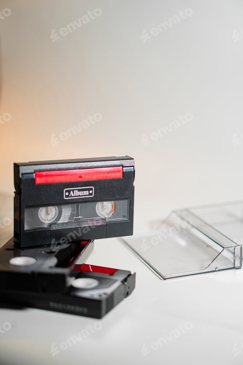 Preview: Vintage Cassette Tapes with Transparent Case